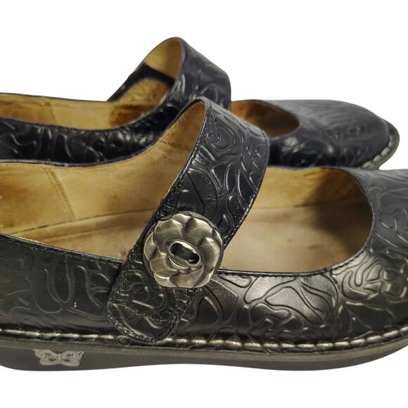 Alegria Paloma Women’s Leather Embossed Rose Comfort MJ Clog EU 39 US 8-8.5 - Picture 6 of 10